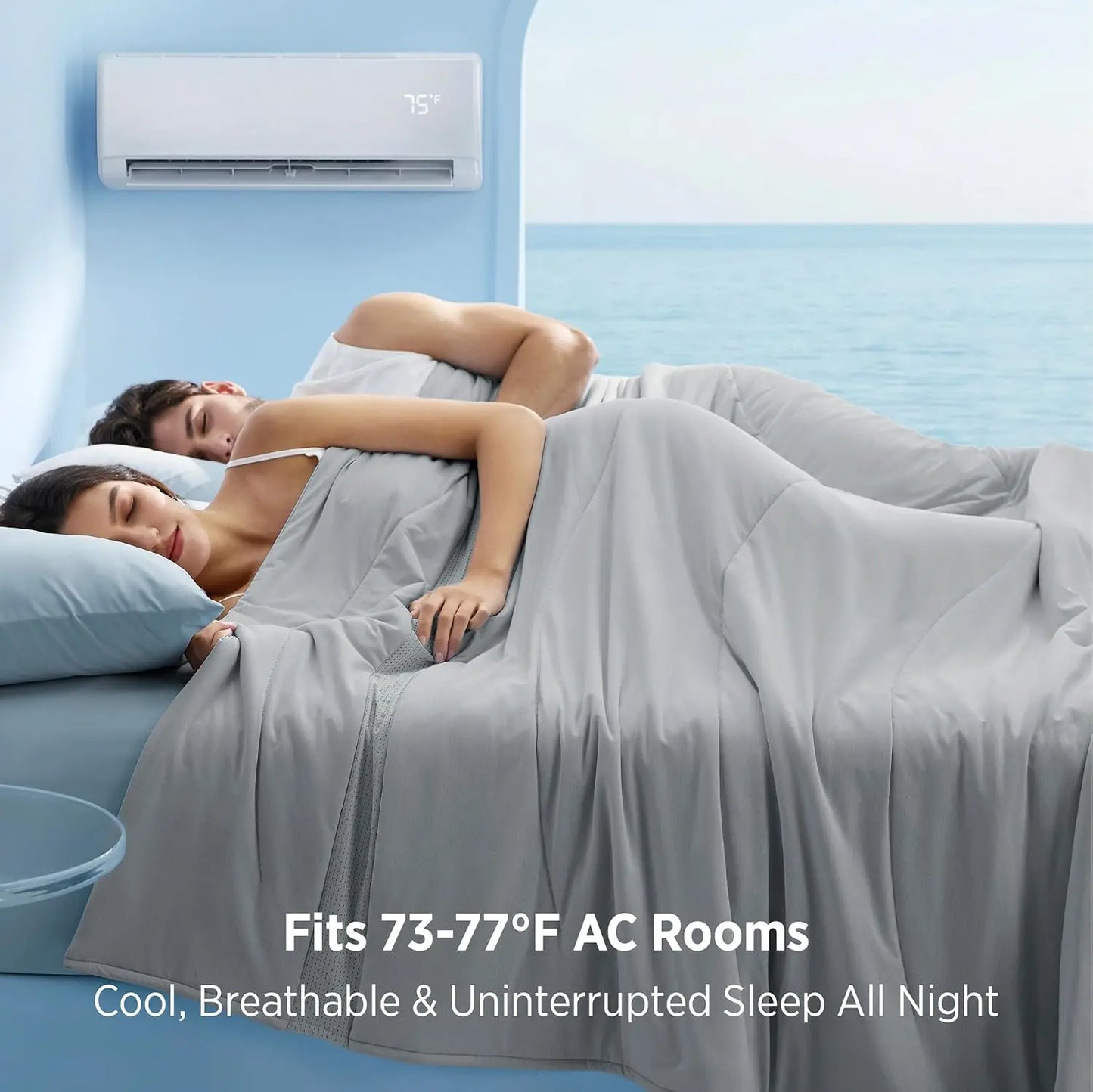 Cooling Comforter Ultra Soft Breathable Summer Blanket for Hot Sleepers