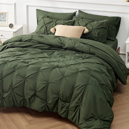 7 Piece King Size Pintuck Comforter Set Ultra Soft All Season Bedding