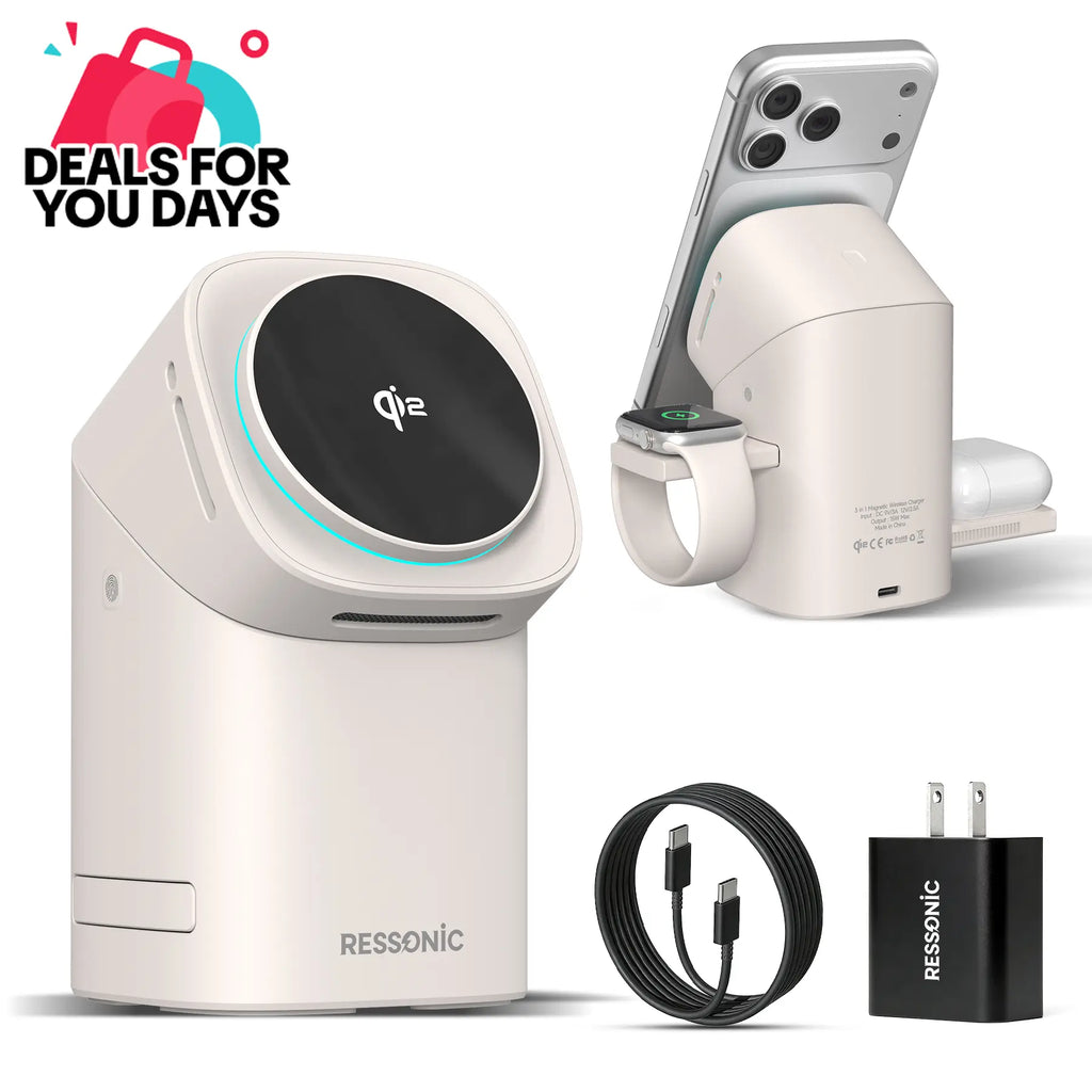 3-in-1 Magnetic Wireless Charging Station for Phone Watch & Earbuds