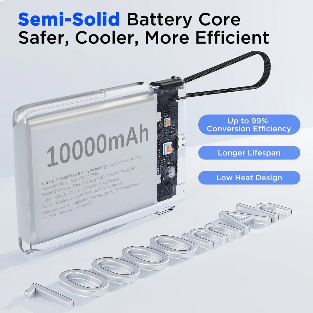 3 In 1 Wireless Power Bank Portable Fast Charger 25W PD 30W