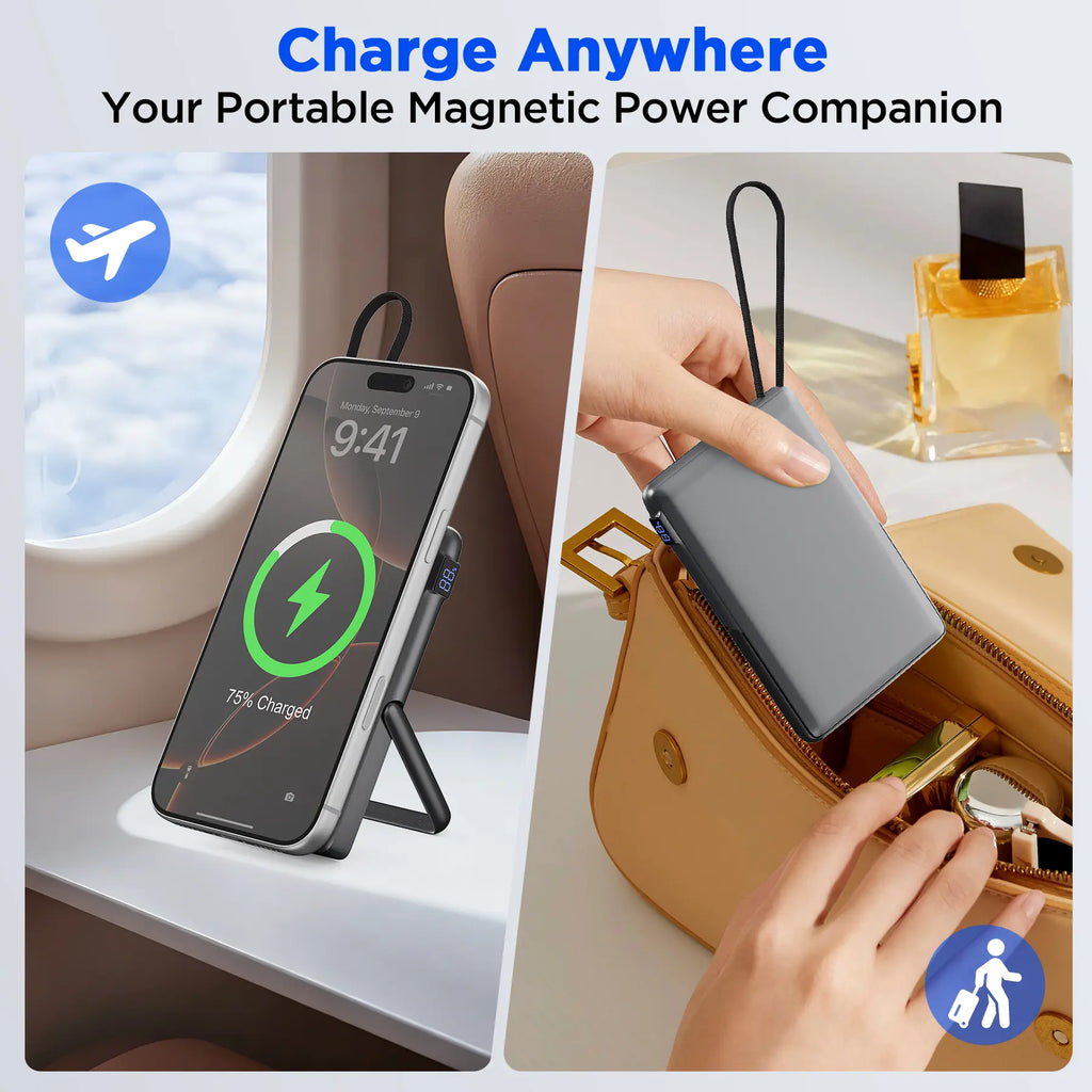 3 In 1 Wireless Power Bank Portable Fast Charger 25W PD 30W