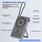 3 In 1 Wireless Power Bank Portable Fast Charger 25W PD 30W