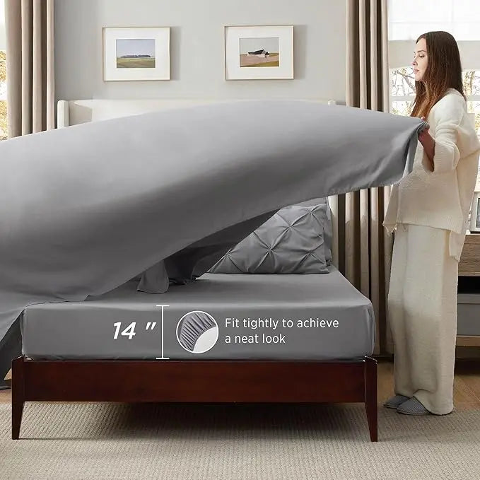 7 Piece King Size Pintuck Comforter Set Ultra Soft All Season Bedding