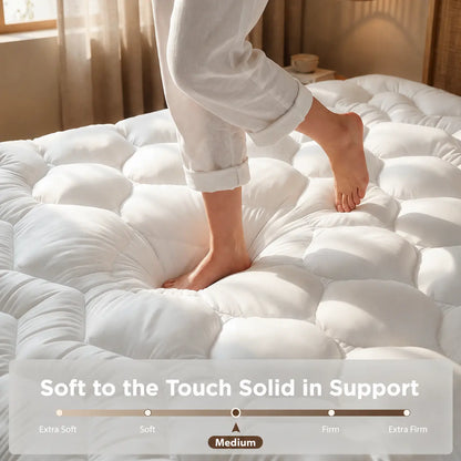 Cooling Mattress Topper Memory Foam Pillow Top for Back Pain Relief