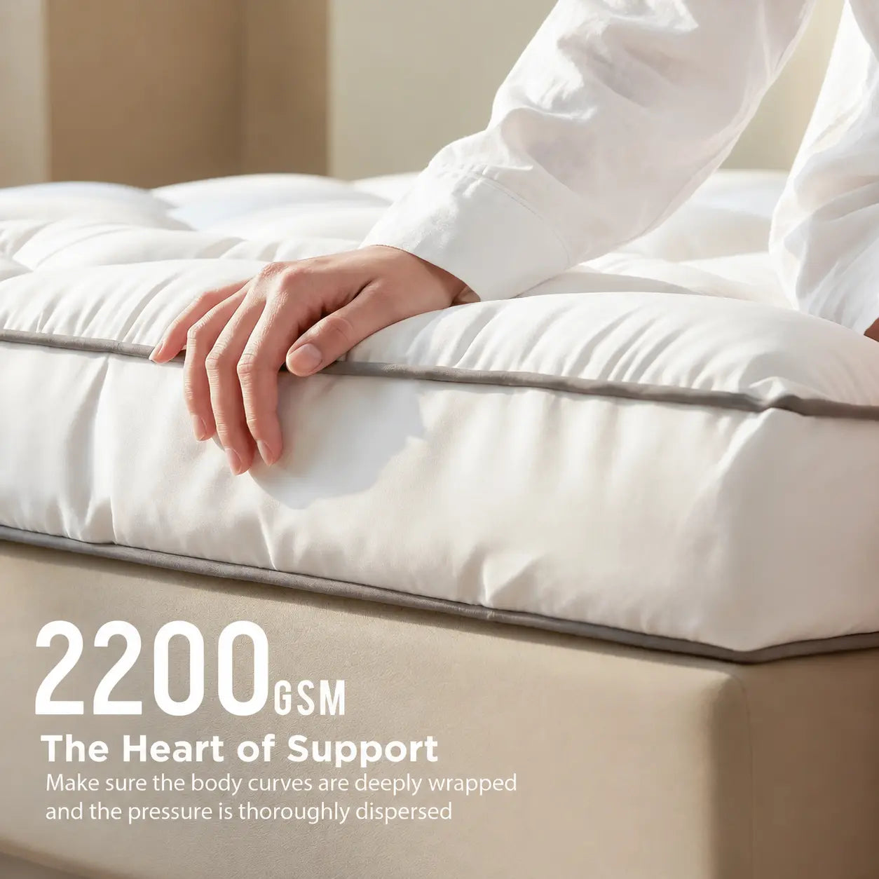 Cooling Mattress Topper Memory Foam Pillow Top for Back Pain Relief