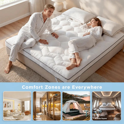 Cooling Mattress Topper Memory Foam Pillow Top for Back Pain Relief