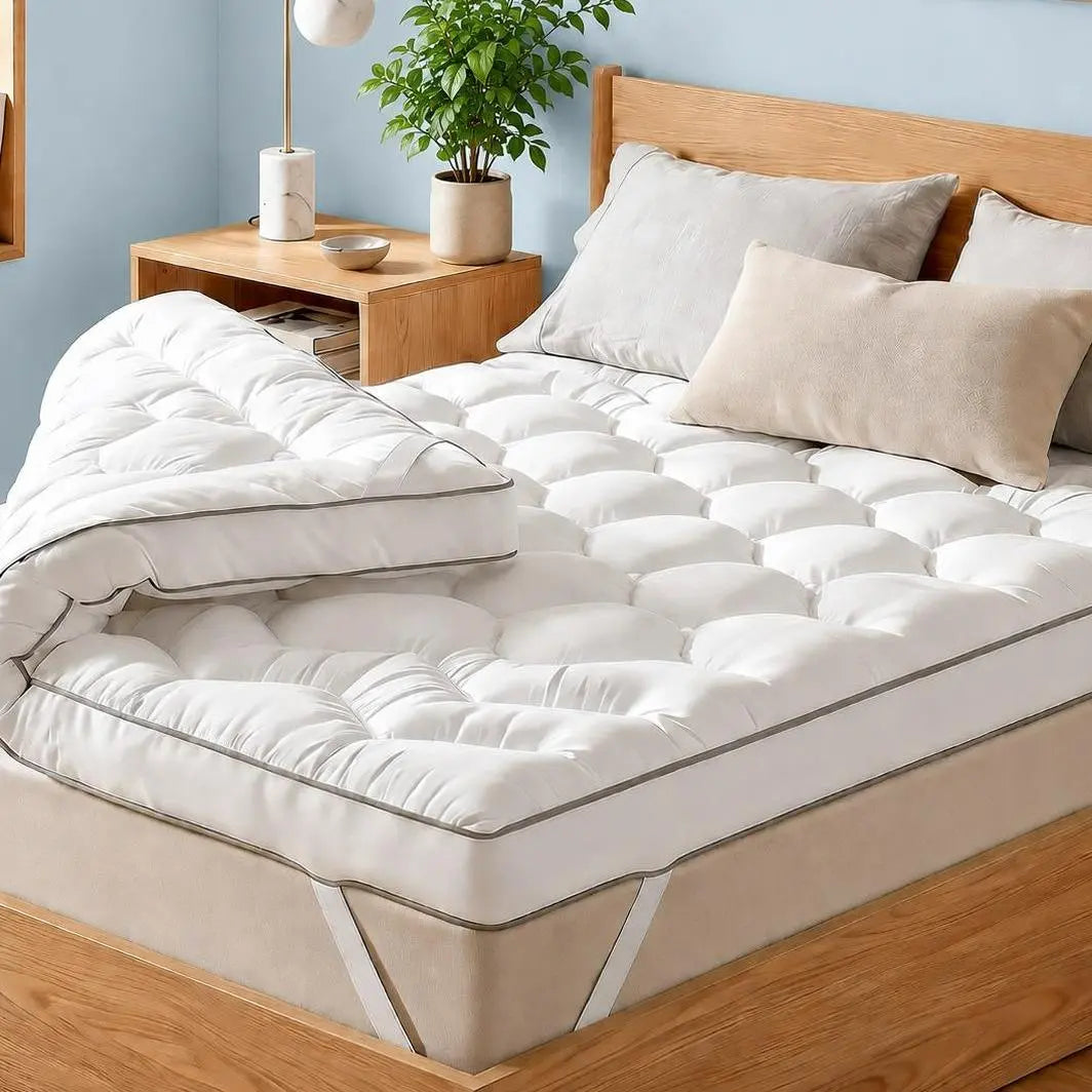 Cooling Mattress Topper Memory Foam Pillow Top for Back Pain Relief