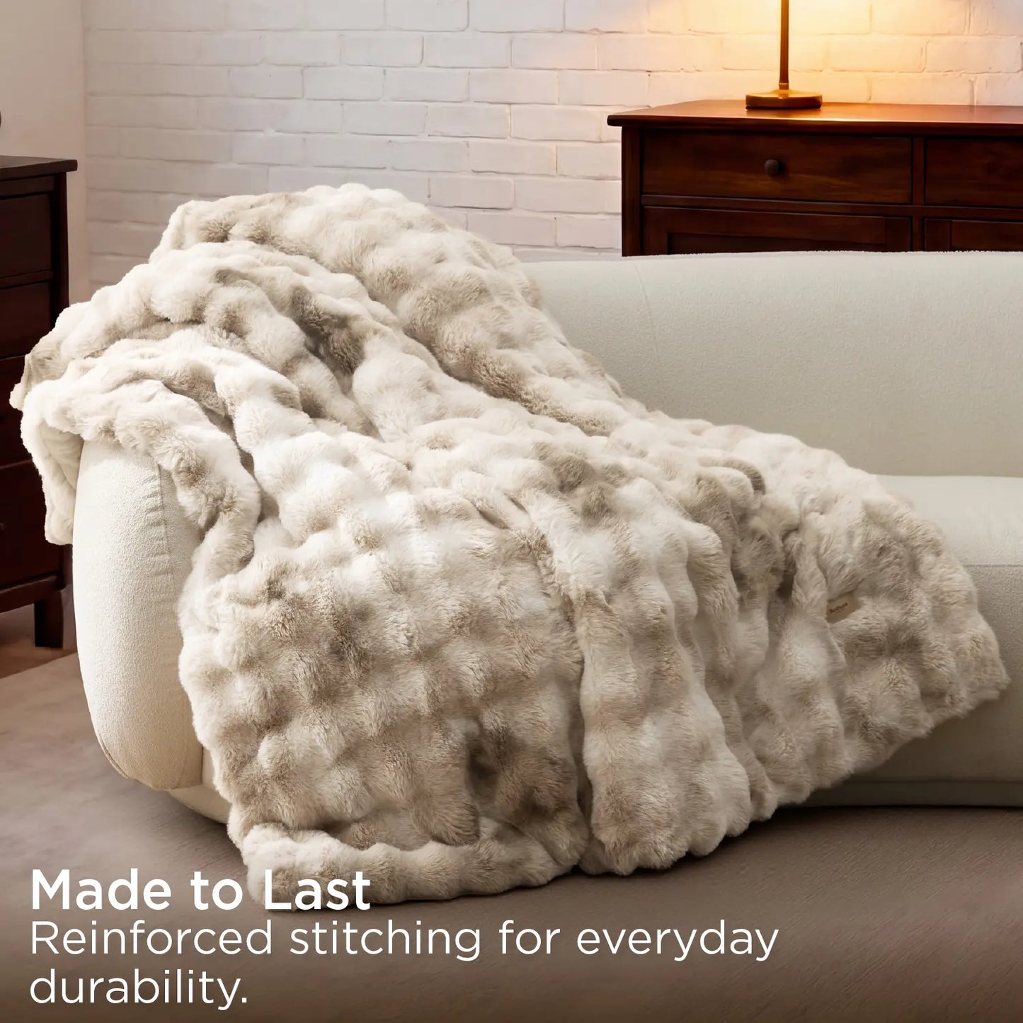 Weighted Faux Rabbit Fur Blanket Soft Fluffy Sherpa Fleece Warm Throw Blanket