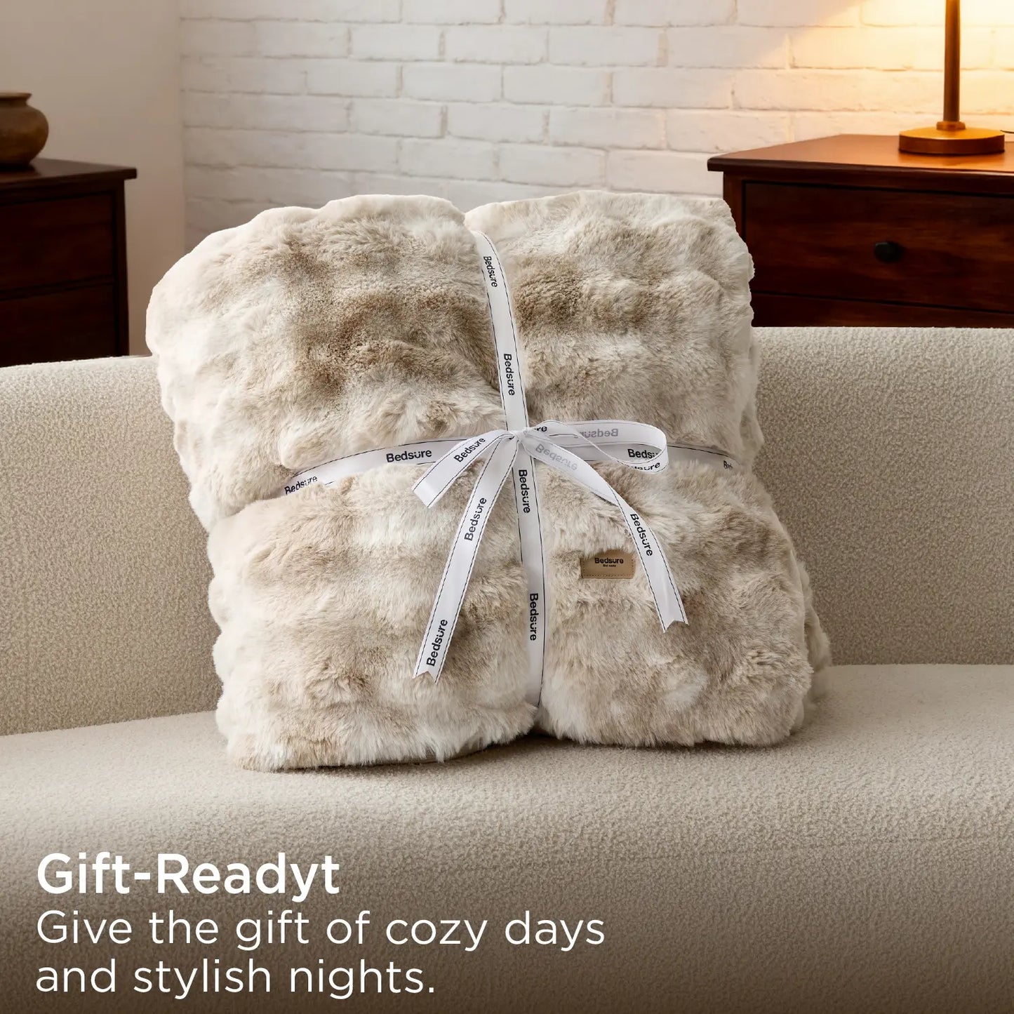 Weighted Faux Rabbit Fur Blanket Soft Fluffy Sherpa Fleece Warm Throw Blanket