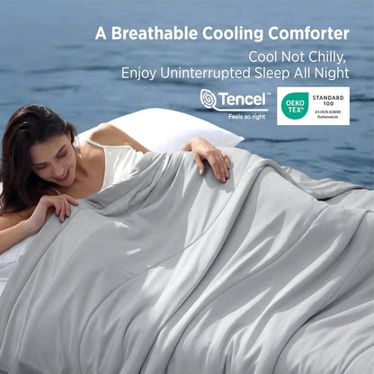 Cooling Comforter Ultra Soft Breathable Summer Blanket for Hot Sleepers