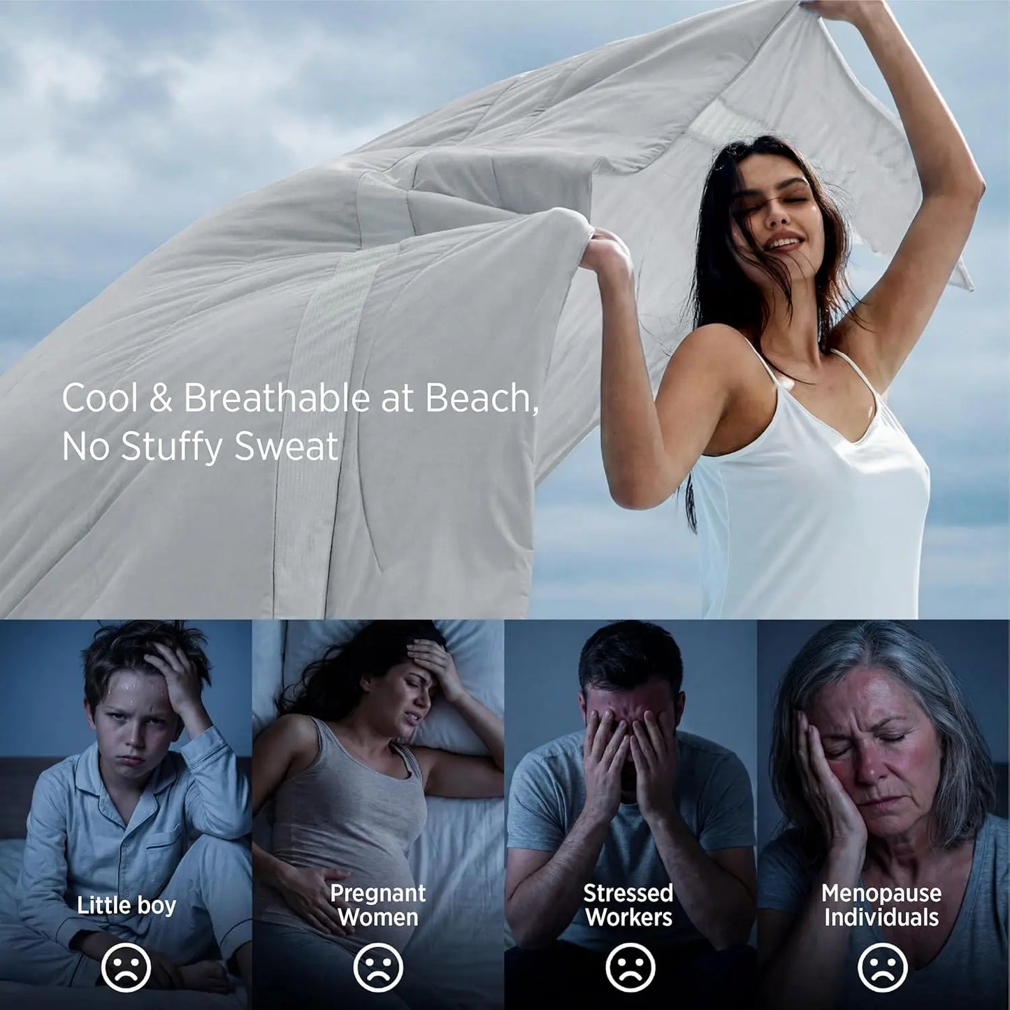Cooling Comforter Ultra Soft Breathable Summer Blanket for Hot Sleepers
