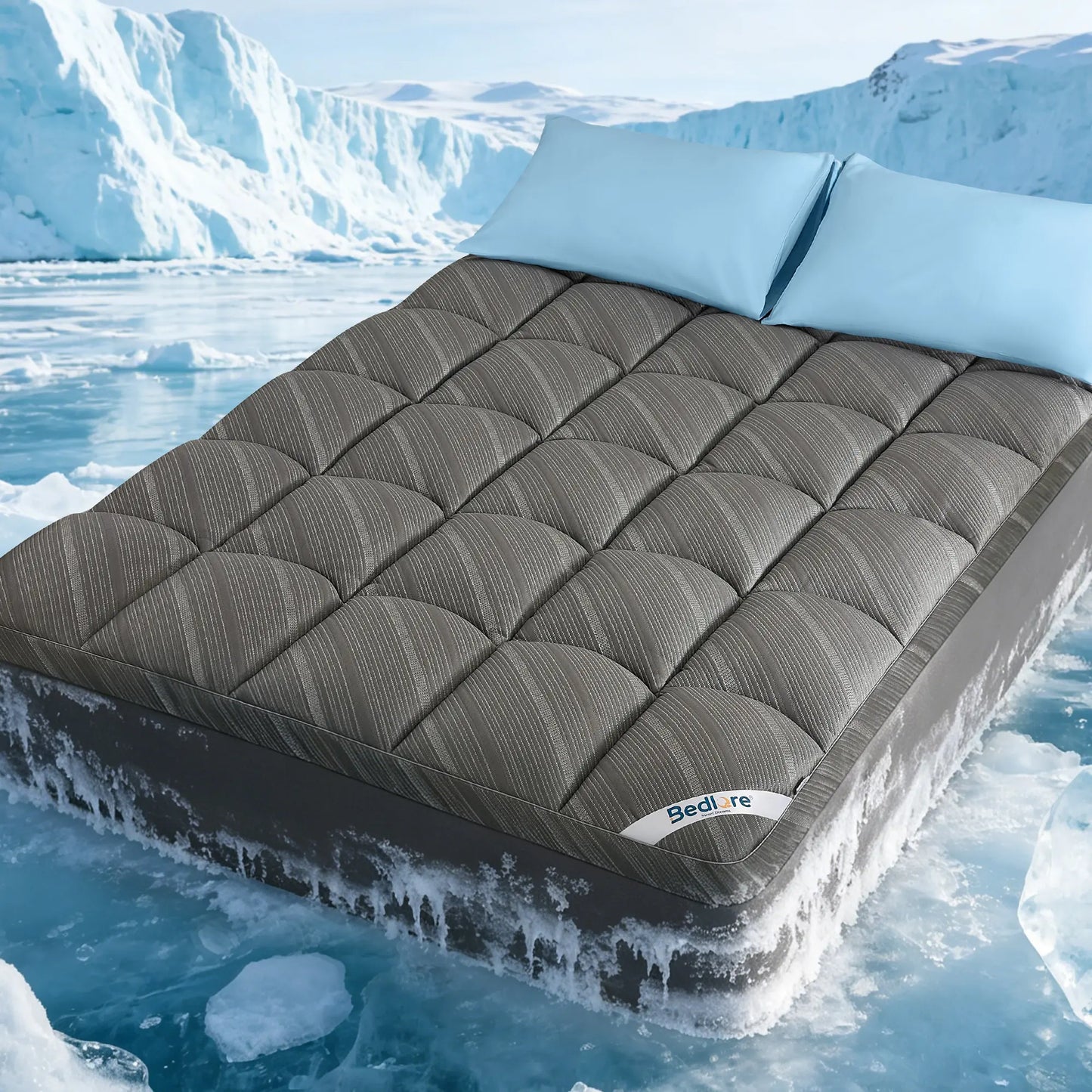 Cooling Silver Infused Mattress Topper Waterproof Breathable Mattress Pad