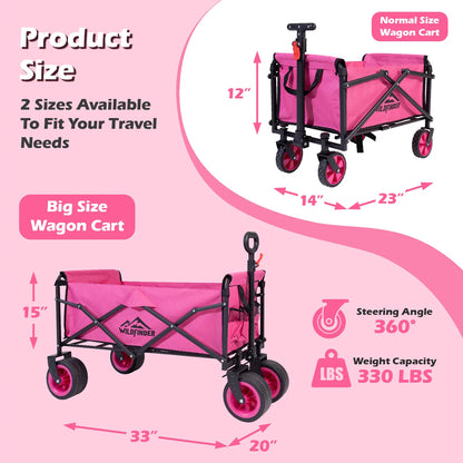 330lbs Heavy Duty Folding Wagon Cart Lightweight Utility Wagon with Wheels