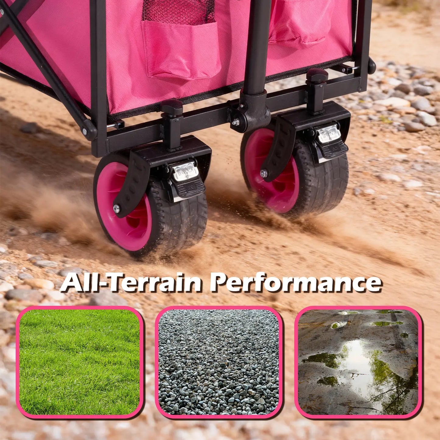 330lbs Heavy Duty Folding Wagon Cart Lightweight Utility Wagon with Wheels